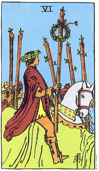 Carta del Tarot seis varitas