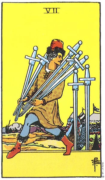 Carta del Tarot siete espadas