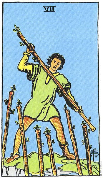 Carta del Tarot siete varitas