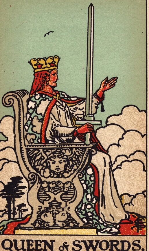 Significado de la carta del Tarot Reina de Espadas: Viudez, tristeza femenina...