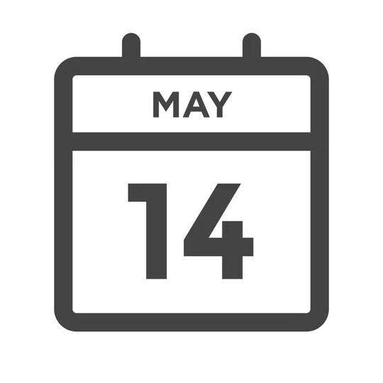 14 de mayo Mayo Calendario Icono Día Mes Stock Vector de ©bearsky23@yahoo.com ...