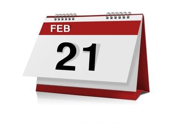 21 de febrero Calendario de escritorio aislado en - Ilustración de stock ...