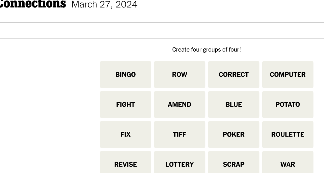 Consejos y respuestas de 'Connections' del NYT hoy, miércoles 27 de marzo...