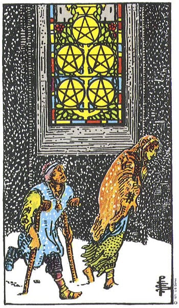 Carta del Tarot Cinco centavos