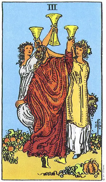 Carta del Tarot Tres tazas