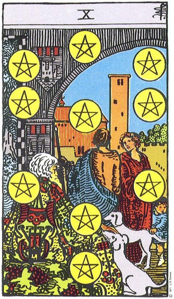 Carta del Tarot diez centavos