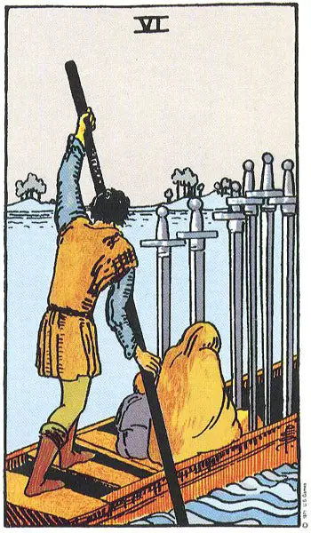 Carta del Tarot seis espadas