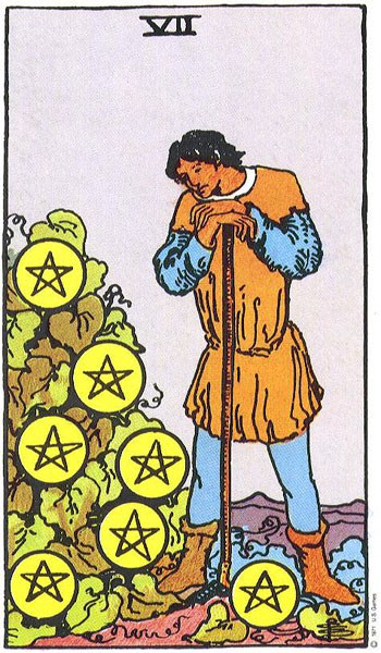 Carta del Tarot siete centavos