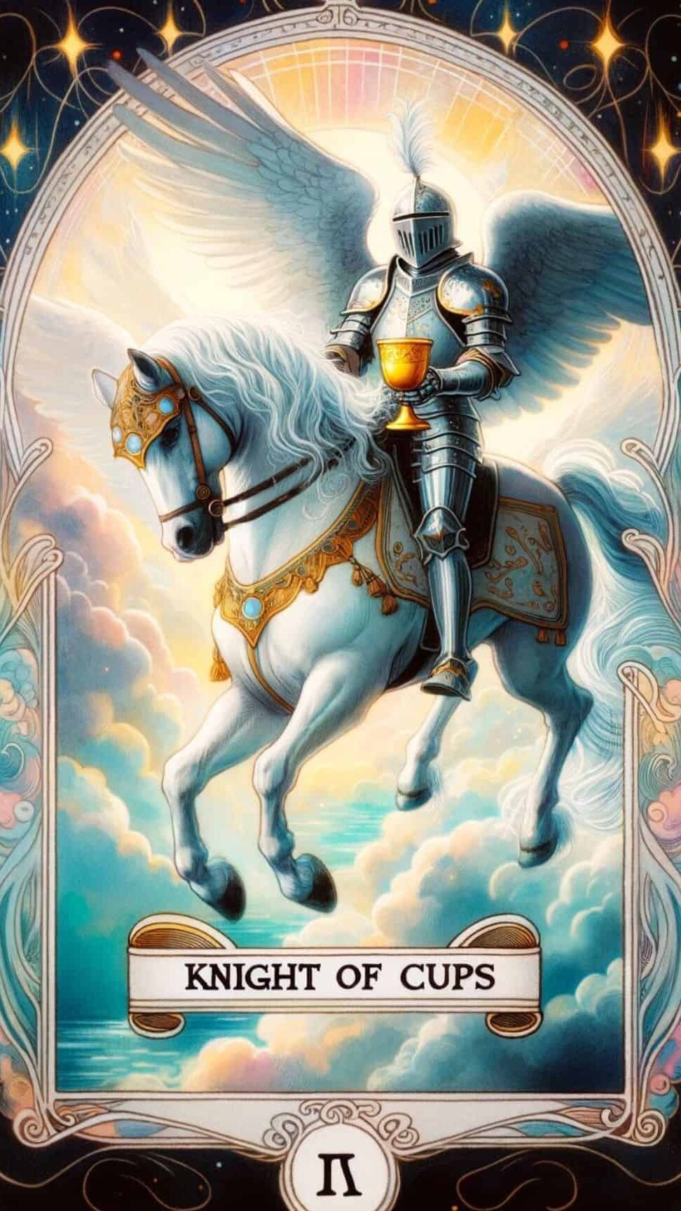 Significado de la carta del Tarot del Caballero de Copas - Perseguidor del corazón