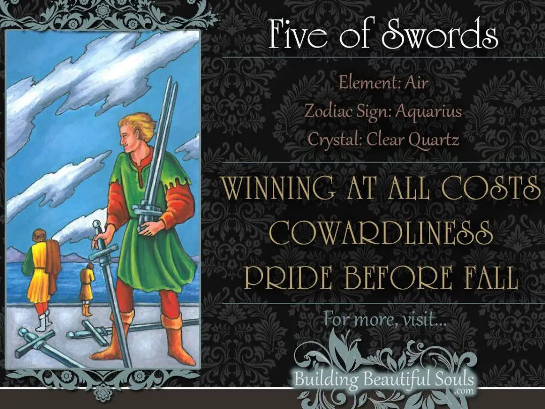 Significados de las cartas del Tarot del Cinco de Espadas |