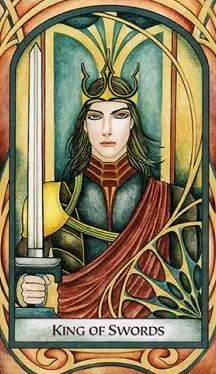 Carta del Tarot Sacerdote de los trece reyes de espadas (espadas). Carta del Tarot del Rey de Espadas |