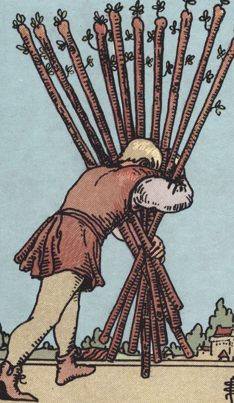 Carta del tarot Diez de Bastos imágenes y fotografías en alta resolución - Alamy