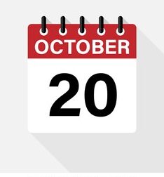 Icono vectorial del calendario del 20 de octubre: vector de stock (libre de ...