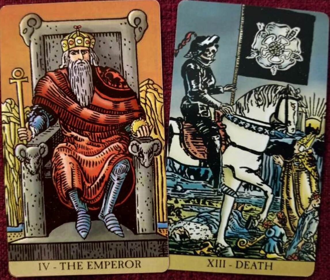 La Muerte y El Emperador — Sorteo Diario de Tarot