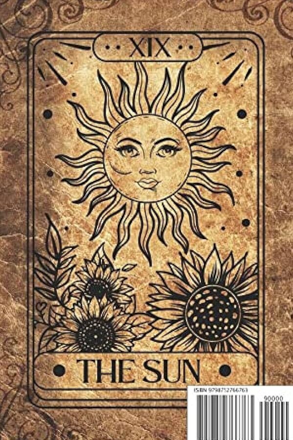 Cuaderno de cartas del Tarot del Sol - Gótico, Espiritual, Brujo.Magia - 6x9 120 páginas
