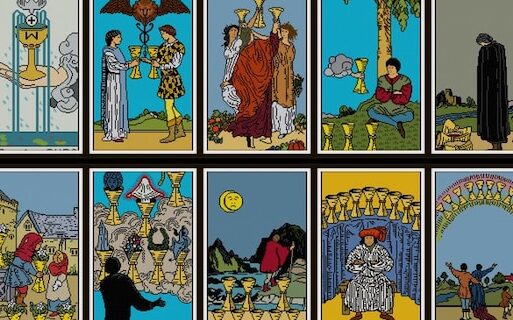 VENTA Conjunto de 14 Traje de Copas tarot punto de cruz PDF arcanos menores copas completas jinete waite